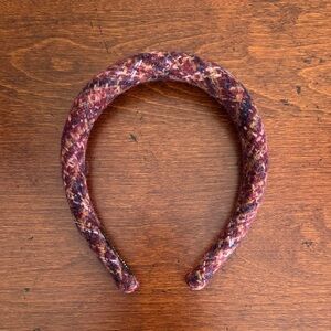 Women's Handmade Plaid Red and Purple Headband OS NWOT